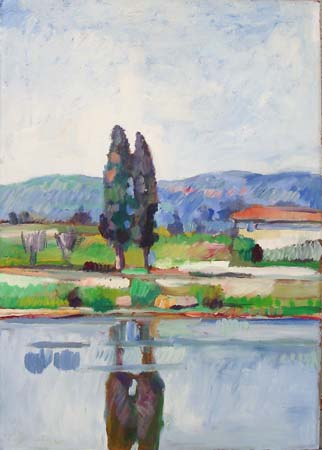 Luigi Pignataro - Paesaggio sul fiume