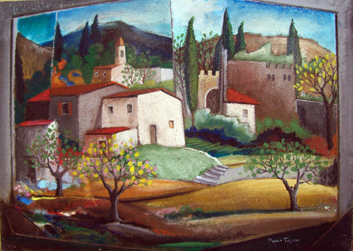 Paolo Toschi - Paesaggio medievale