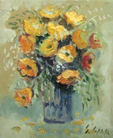 Quadro di
 Emanuele Cappello - Vaso con fiori Óleos tela