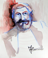 Работы  F Borriello - Ritratto watercolor бумага