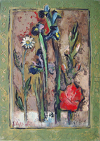 Quadro di
 Emanuele Cappello - Fiori stilizzati Óleos tela