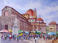 Quadro di
 Giovanni Ospitali - San Lorenzo aquarelle tableau