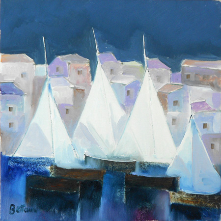 Lido Bettarini - Paesaggio con barche