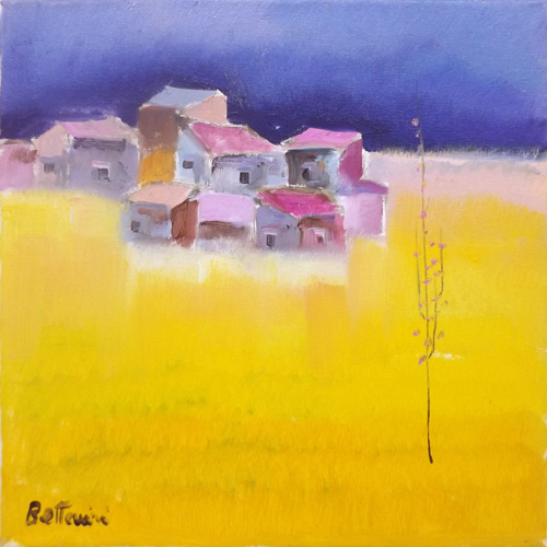 Lido Bettarini - Campo di grano con case