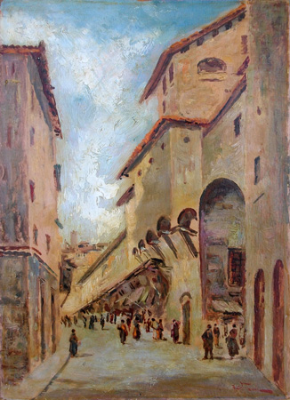 Arturo Giulio Faini - Veduta del Ponte Vecchio