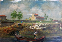 Quadro di
  Papini - Barcaiolo huile tableau