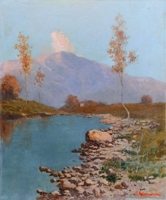 Quadro di
 Ilio Giannaccini - Lago huile tableau