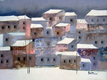 Lido Bettarini - Nevicata con case