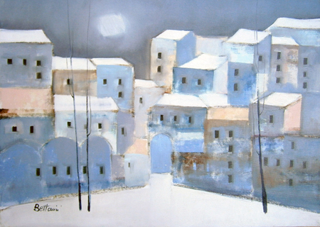 Lido Bettarini - Nevicata con case