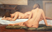 Quadro di
 Folco Cianfanelli - Composizione di nudi huile toile