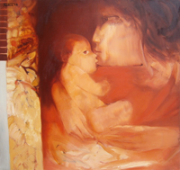 Quadro di
 Piero Tredici - Maternit leos tela
