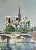 Работы   Palazzi - Notre Dame de Paris oil холст