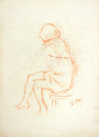 Quadro di
 Gino Tili - Figura seduta pastel papier