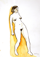 Работы  Luciano Ascenzi - Nudo watercolor бумага