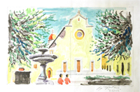 Quadro di
 Luigi Pignataro - Santo Spirito aquarelle papier