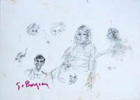 Quadro di
 Guido Borgianni - Figure crayon papier