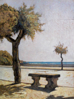 Quadro di
 Gino Romiti - L'Ardenzia huile tableau