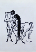 Quadro di
 Ivan Gongalov - Il centauro mixta papel