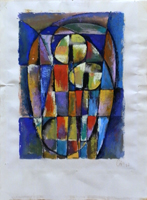 Quadro di
 Ivan Gongalov - Il volto dell'astrattismo dtrempe papier