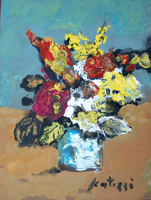 Quadro di
 Sergio Scatizzi - Vaso di fiori Óleos tabla