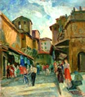 Quadro di
 Alberto Rosati - Ponte Vecchio huile tableau