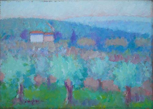 Dino Migliorini - Paesaggio con olivi
