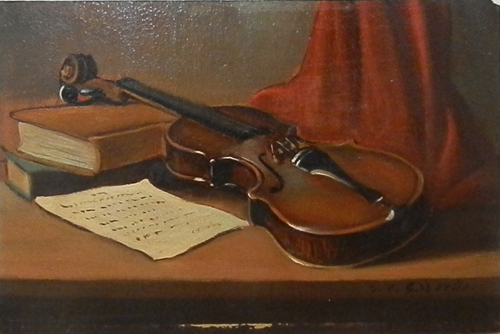 Quadro di G. C. Garzelli Composizione  - olio tavola 