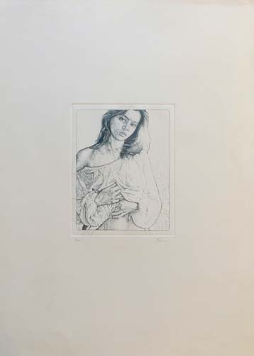 Art work by Danilo Fusi Figura femminile  - lithography paper 