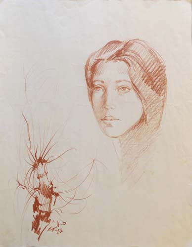 Art work by Luigi Pignataro Figura femminile  - blood paper 
