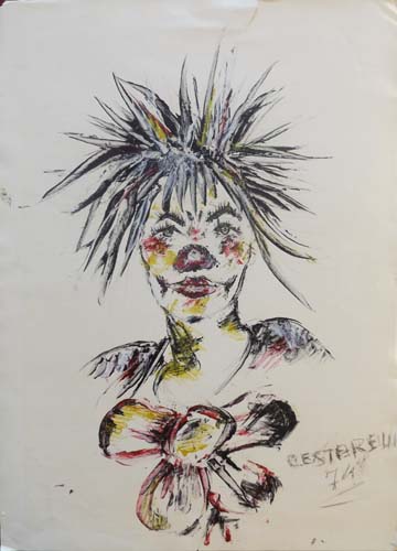 Quadro di  Cestarelli  Clown - mista cartone 