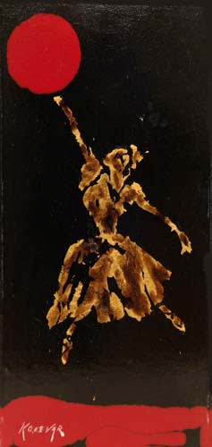 Quadro di Enzo Kocevar Ballerina dorata - smalto tavola 