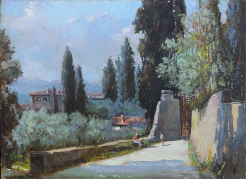Quadro di Gracco Ponticelli Paesaggio fiorentino  - Pittori contemporanei galleria Firenze Art