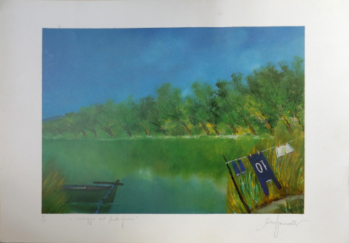 Art work by Giacinto Orfanello Omaggio ad Antognoni - lithography paper 
