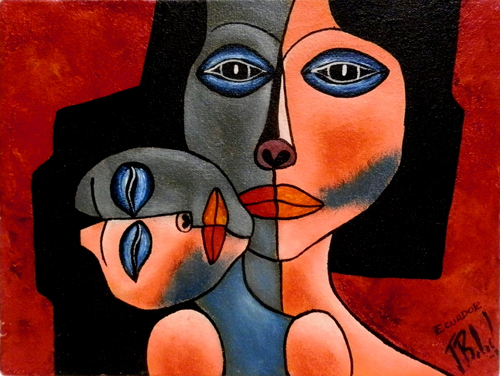 Quadro di  TR.I Maternità - olio tela 