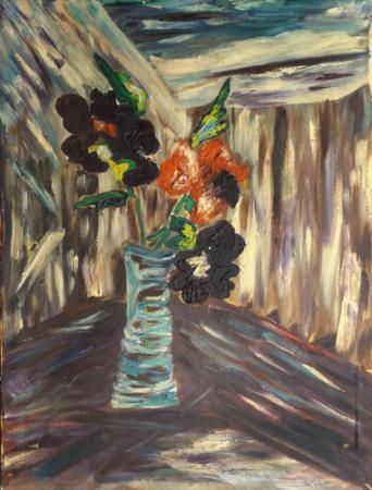 Quadro di  Anonimo Vaso con fiori - olio tela 