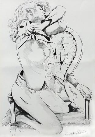 Quadro di Riccardo Ghiribelli Mentre si spoglia - Pittori contemporanei galleria Firenze Art