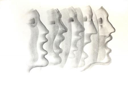 Art work by Claude Falbriard Eco - graphite paper 