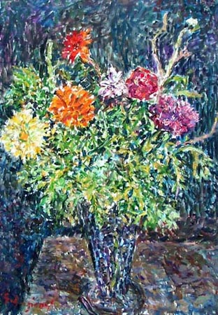 Quadro di Guido Borgianni Vaso con fiori - olio tela 