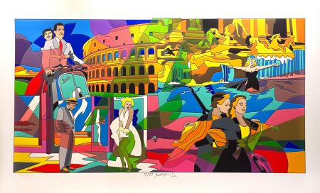 Quadro di Ugo Nespolo Movie Time  - Pittori contemporanei galleria Firenze Art
