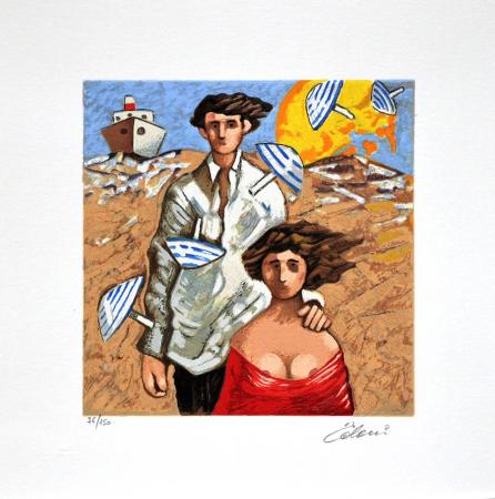 Art work by Giampaolo Talani Un giorno d'estate - polymaterial lithography paper 