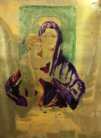 Quadro di Luigi Pignataro Madonna con bambino - acrilico rame 