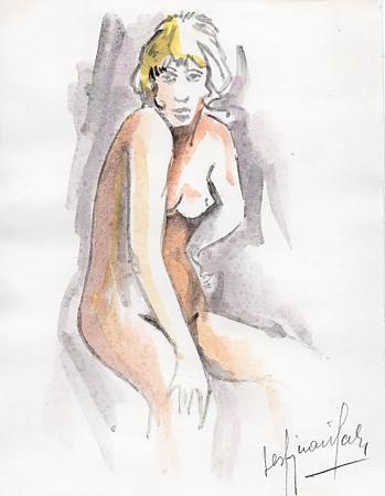 Quadro di Paolo Vespignani Nudo  - china carta 