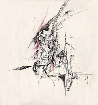 Quadro di Roberto Russo Visione di uno storpio - Pittori contemporanei galleria Firenze Art