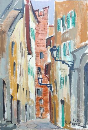 Art work by Rodolfo Marma Vicolo del Panico - oil table 