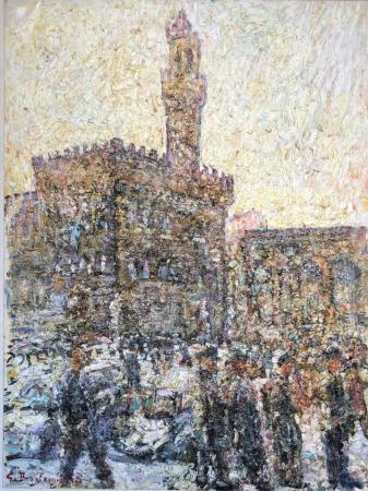 Art work by Guido Borgianni Piazza delle Signoria - Firenze - oil canvas 