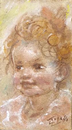 Quadro di Ermanno Toschi  Bambina - Pittori contemporanei galleria Firenze Art