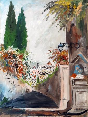 Quadro di Renato Trambusti Erta Canina - olio faesite 