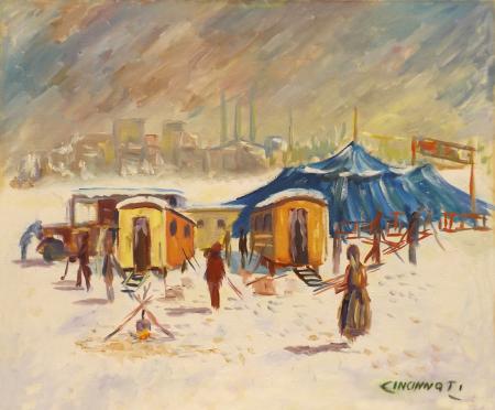 Quadro di  Cincinnati Sotto la neve - Pittori contemporanei galleria Firenze Art