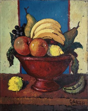 Quadro di Gianfranco Antoni Composizione con banane e pere - olio tela 