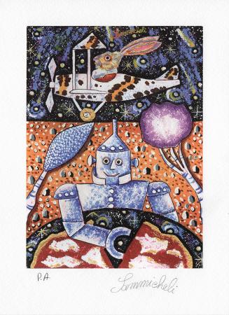 Quadro di Francesco Sammicheli Pizza al volo - grafica carta 